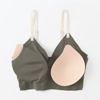 無印良品 レディース 婦人 肌あたりがやさしいリブブラジャー 婦人Ｌ ダークグリーン 良品計画