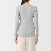 無印良品 レディース 婦人 フライス編みクルーネック長袖Ｔシャツ 婦人Ｌ グレー 良品計画
