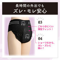 ナチュラ 吸水ショーツ M～L 150cc 7枚入 ブラック 使い切りタイプ 尿もれ 軽失禁 大王製紙