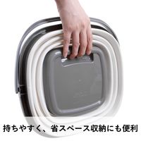 【収納バケツ】 ユメミグサ マルチ折り畳みバケツ ホワイト/グレー(白灰) 5L PR-41B 1個