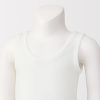 無印良品 ベビー フライス編みタンクトップ(インナー) ９０ オフ白 良品計画