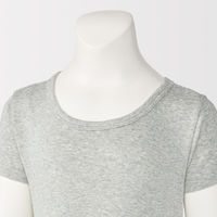 無印良品 キッズ フライス編みクルーネック半袖Ｔシャツ(インナー) １３０ グレー 良品計画
