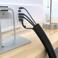 WrapーIt ラップイット ケーブル・コード収納用スリーブ Hook&Loop 1.2m×11.4cm 400ーSHLー48BL 1セット（直送品）