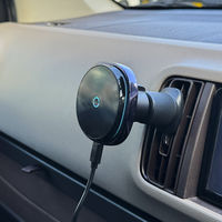 MagSafe対応 ファンつき車載ワイヤレス充電器 エアコン吹き出し口用 ブラック MagSafe非対応機種・ケースも使える（直送品）
