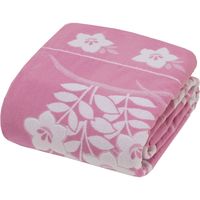 ファミリー・ライフ 今治産 パイル地ジャカードボリュームタオルケット(桔梗柄) 2色組 ピンク・ブルー シングル a24880（直送品）