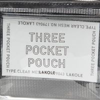 CLEARMESH3ポケットポーチ ブラック LAKOLE/ラコレ
