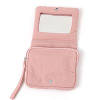 FLOWERミラー付きポーチ ピンク LAKOLE/ラコレ