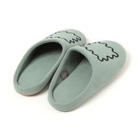 FLOWER刺繍スリッパ グリーン LAKOLE/ラコレ