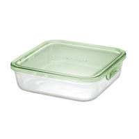 耐熱ガラス 保存容器 グリーン 角型 8点セット パック&レンジ PSC-PRN-8G iwaki（イワキ）