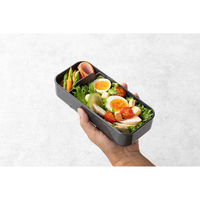 岩崎工業 弁当箱 600ml 1段 イージーケアランチボックススリム1段600 ダークグレー 473580 1個（直送品）