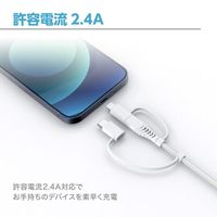 センチュリー 3Way 変換式USBタフケーブル 1.2m FCTMCL-JD30_c 3in1 Cable 1個