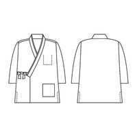 住商モンブラン 作務衣 3-524_LL はっぴ 兼用 7分袖 鶯/紺 LL 1ケース(1個)（直送品）