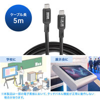 サンワサプライ  USB5Gbps Type-Cケーブル（PD75W・DP Altモード対応・5m） KU-5GCCP7550（直送品）