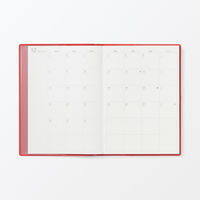 無印良品 月曜始まりマンスリー ウィークリースケジュール帳 ２０２５年１２月始まり Ｂ６ 赤 良品計画