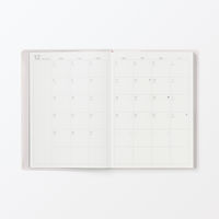 無印良品 月曜始まりマンスリー ウィークリースケジュール帳 ２０２５年１２月始まり Ａ６ ホワイトグレー 良品計画