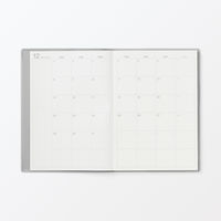 無印良品 月曜始まりマンスリー ウィークリースケジュール帳 ２０２５年１２月始まり Ｂ６ グレー 六輝 祝日 月齢なし 良品計画