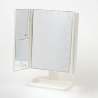 LED三面スタンドミラー アイボリー LAKOLE/ラコレ