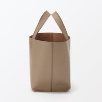 無印良品 ヌメ革 ミニトートバッグ グレイッシュブラウン タテ２２×ヨコ３６×マチ１４ｃｍ 良品計画