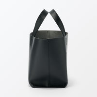 無印良品 ヌメ革 ミニトートバッグ 黒 タテ２２×ヨコ３６×マチ１４ｃｍ 良品計画