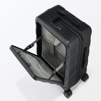 無印良品 バーを自由に調節できる フロントオープンキャリーケース ３２Ｌ 黒 タテ５４×ヨコ３７×マチ２４ｃｍ 良品計画