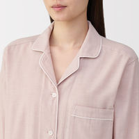 無印良品 レディース 婦人 脇に縫い目のない 二重ガーゼ長袖パジャマ 婦人ＸＬ ライトピンク 良品計画