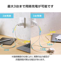 エレコム USB充電器 タイプC PD 67W USBーC×2 A×1 パソコン充電 顔 EC-AC10367WF 1個