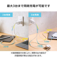 エレコム USB充電器 タイプC PD 67W USBーC×3 パソコン充電 しろちゃん EC-AC11267WF 1個