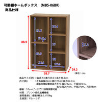 エイ・アイ・エス 可動棚ホームボックス 幅587×奥行292×高さ889mm ブラウン MBS-06 BR 1台（直送品）