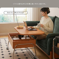 リソル キャスター付き リフティングセンターテーブル 幅1000×奥行600×高さ491mm ナチュラル SH-LI-100003 1台（直送品）