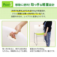 Netforce ミーティングチェア スタッキングチェア 会議用椅子 ループ脚 取っ手付き 完成品 積み重ね 軽量 RAP ブラック（直送品）