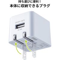サンワサプライ キューブ型USB充電器(2.4A・ホワイト) ACA-IP79W 1個