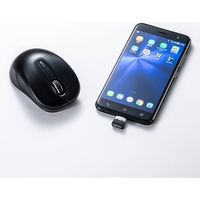 ワイヤレスマウス　無線　3ボタン　中型サイズ　ブルーLED　MA-WBLC41BK　サンワサプライ　1個（直送品）