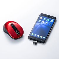 サンワサプライ ワイヤレスマウス 無線 3ボタン 中型サイズ ブルーLED Type-C MA-WBLC41R 1個