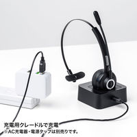 サンワサプライ 充電クレードル付きBluetoothヘッドセット(片耳タイプ) MM-BTMH57BK 1個