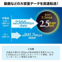 サンワサプライ USB3.2-LAN変換アダプタ(2.5Gbps対応) USB-CVLAN5BK 1個（直送品）