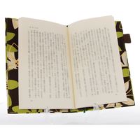 シンメ い草の新書カバー しおり紐・ペンホルダー付き [黒/フラワーグリーン] A02-25-00202 1セット(2個)（直送品）