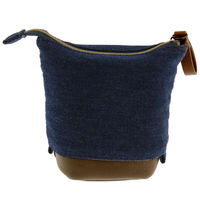 サンスター文具 ペンポーチ DELDE デルデ Denim ダークブルー S2284448 1セット(3個)（直送品）