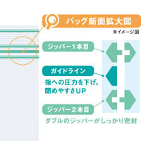 リード 冷凍も冷蔵も新鮮保存バッグ ダブルジッパー S 抗菌加工フィルム採用 25枚入 1セット（1個×6）ライオン