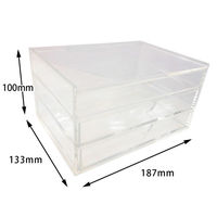 アックスコーポレーション アクリルトレー 3段 ふた付き横型 約幅18.7×奥行13.3×高さ10cm 3DH/L 1個（直送品）