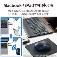 Bluetoothマウス 静音/抗菌/3ボタン/IR Red/Mサイズ/ブルー M-BY11BRSKBU 1個 エレコム