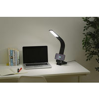 アイリスオーヤマ LEDデスクライトQi充電シリーズ 縦置きタイプ 調光・調色 ブラック LDL-QLDL-B 1台