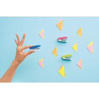 ライオン事務器 楽ホッチ ホッチキス(ステープラ) 15枚とじ S-15 ピンク(桃) 20416 1セット(4台)（直送品）