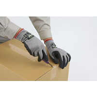 【天然ゴム背抜き手袋】 ショーワグローブ DURACoil（デュラコイル） 耐切創 NO346-L グレー 1双