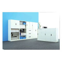 オカムラ スチール収納VILLAGE 引違い（2枚引違い・シリンダー錠） 3段 本体（下置き） 幅900×奥行450×高さ1100mm ブラック 1台（取寄品）