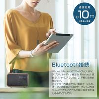 ワイドFM対応 インテリアラジオ Classica リモコン付/クロック/ワイヤレススピーカー機能/ラジオ機能/ ウォールナットウッド調（直送品）