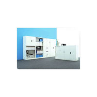 オカムラ スチール収納VILLAGE 引違い（2枚引違い・シリンダー錠） 3段 連結用（上置き） 幅900×奥行450×高さ1050mm ブラック 1（取寄品）