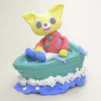 中部電磁器工業 カラフルかみねんど 60g 緑 1セット（5個）