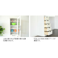 【設置込】サン キッチンボード スリムII 上 ガラス・下 引出し 40HG ホワイト 幅400×奥行400×高さ1800mm 1台（取寄品）