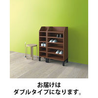 アール・エフ・ヤマカワ 木製シューズラック　ミーツ　ダブル　ウォルナット RFMSR-DBDM　1台(2梱包)