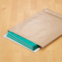 スーパーバッグ 薄マチ宅配袋（紙製） ラミネート加工 茶 ネコポス対応サイズ 封かんシール付 1パック（50枚入）